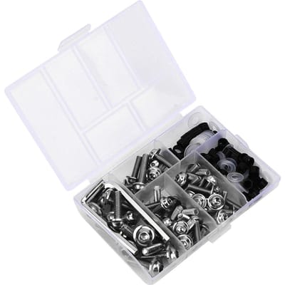 Kit de 158 clés universelles pour boulons de carénage et joints de moto, accessoires argentés