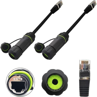 Dailygoody - RJ45 waterdichte connector - IP68 buiten - CAT6 netwerkkabelkoppeling - M20 formaat - Ethernet kabelconnector - Geschikt voor langdurig g.
