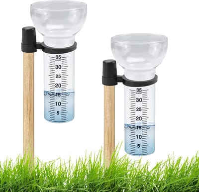 Glazen regenmeter - Dubbele bekers - Regenval meten - Nauwkeurige aflezingen - 2 stuks - Transparant