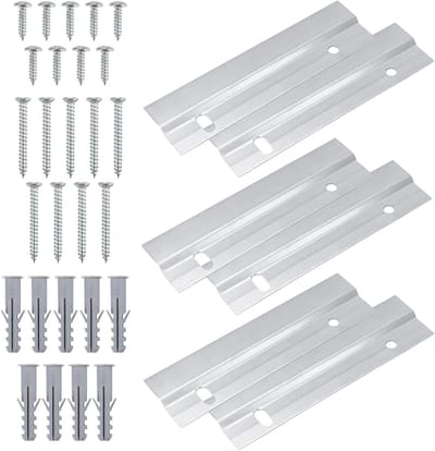 Z Clamps voor Ophangen - 6 Stuks, Wandbeugels voor Foto's, Spiegels en Planken, Inclusief Montagekit en Franse Rails