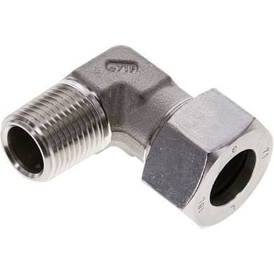 1/2'' NPT Buitendraad x 18L RVS Elbow 90deg Snijring 315 Bar DIN 2353 - FL2E-MC-ST-012N-18-L