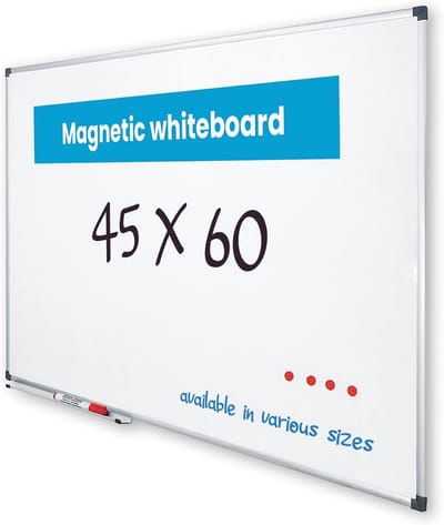 Magnetisch Whiteboard 45x60 cm met Aluminium Frame en Pennenbak