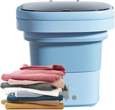 Draagbare Wasmachine - Opvouwbare Mini - Kleine Wasjes - Ruimtebesparend - 6 Liter - Blauw