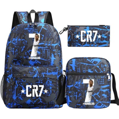 3-delige Schoolrugzakset voor Studenten Grote Capaciteit Oxford Stof Schooltas met Schouderband en Etui 46CMX32CMX16CM