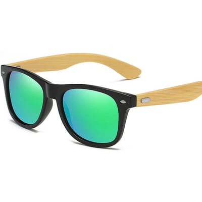 Lunettes de Soleil Bois UV400 pour Hommes Femmes Sports d'Extérieur Mode Monture Bambou Classique Unisexes AS PICTURE beige