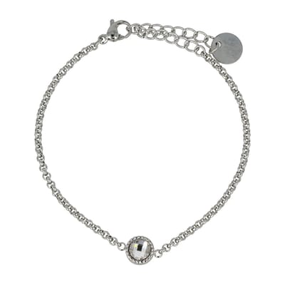 My Bendel - Zilverkleurige Bedelarmband met Kristal Glassteen - met Luxe Cadeauverpakking | Sieraden Voor Dames