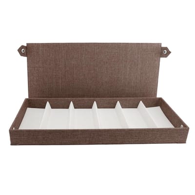 Dailygoods- Opbergdoos met 6 vakken - Brillendoos - Brillenhouder - Organizer - Linnen - Beschermd tegen stof en krassen