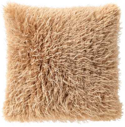 Dutch Decor DANO - kussenhoes 45x45 cm - imitatiebont - beige - met rits - zonder binnenkussen