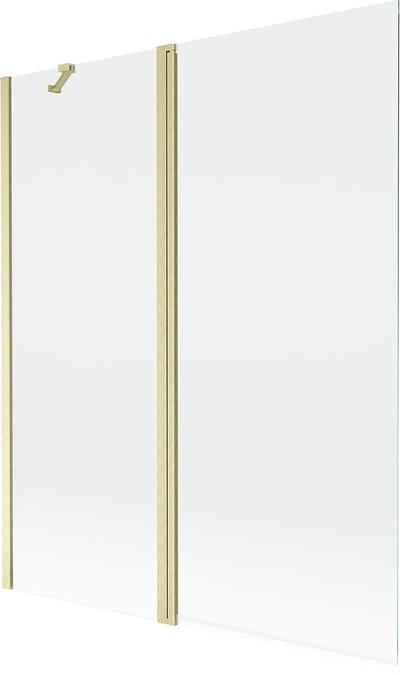 Mexen Mist douchewand 2-delig 140 x 150 , transparant, geborsteld goud - 8A9-140-011-55-00
