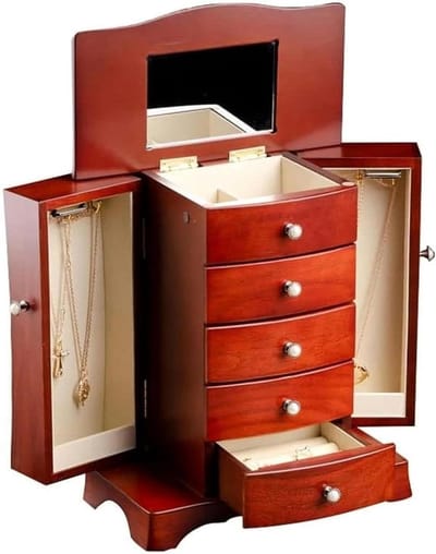 Juwelendoos Lade - Opbergbox Sieraden - Sieraden Organiseren - Houten Indeling - Multilayer - Bruin