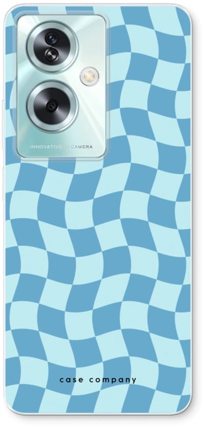 Case Company® - Hoesje geschikt voor Oppo A79 hoesje - Grid Blauw - Soft Cover Telefoonhoesje - Bescherming aan alle Kanten en Schermrand