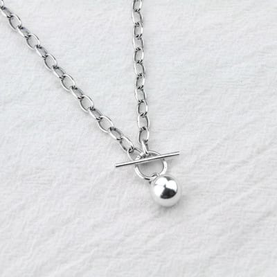 925 Sterling Zilver Ronde Kraal Thais Zilver Hanger Ketting Sleutelbeenketting Geometrische Ketting Voor Vrouwen Mannen Sieraden S -N566 white