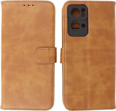 Oppo Reno 7 Pro 5G Hoesje - Book Case Telefoonhoesje - Kaarthouder Portemonnee Hoesje - Wallet Cases - Bruin