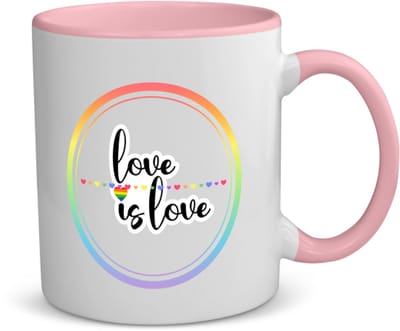 Akyol - lgbtq cadeau - koffiemok - theemok - roze - Lgbt - pride vlag - lgbtq cadeau - met opdruk - lgbt - pride month - lgbtq vlag - gay pride - met tekst - opdruk - leuke pride spullen - verjaardag - cadeau - gift - 350 ML inhoud