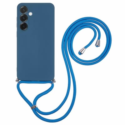 Coverup Hoesje - Geschikt voor Samsung Galaxy A17 Hoesje - Coverup Colour TPU Back Cover met Koord - Metallic Blue