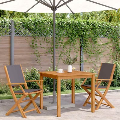 vidaXL - Inklapbare - stoelen - 2 - st - acaciahout - en - stof - antracietkleurig