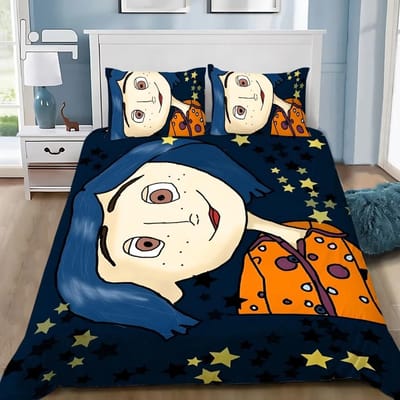 Dekbedovertrek Kussensloop Beddengoedset Horrorfilm C-Coralines Jongen Meisje Slaapkamerdecoratie Kindergeschenk Eenpersoons Tweepersoons Groot Formaat 140x210cm&set