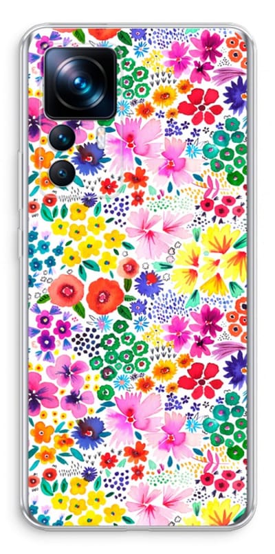 Case Company® - Hoesje geschikt voor Xiaomi 12T hoesje - Little Flowers - Soft Cover Telefoonhoesje - Bescherming aan alle Kanten en Schermrand