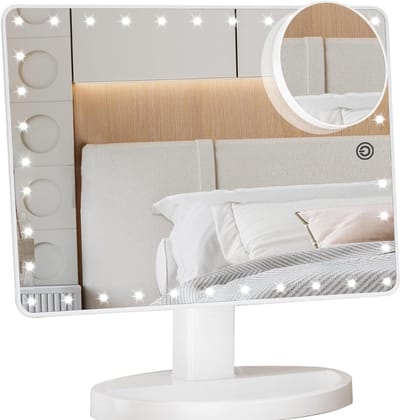 Core® Hollywood Spiegel – Hollywood Spiegel met Verlichting - Bright Beauty Vanity Makeup Spiegel - Wit - 22cm x 14cm x 37cm