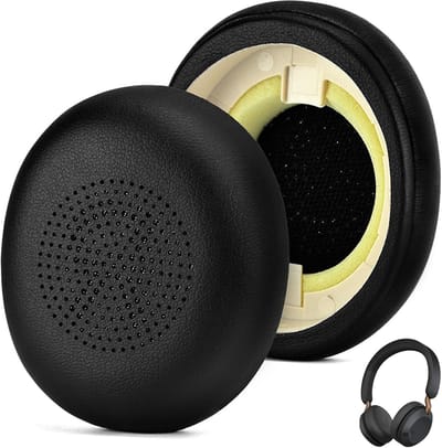 Vervangende Oorkussens voor Draadloze On-Ear Headsets, Geheugen Schuim en Zacht Leer, Comfortabele Oorkussens voor Jabra Evolve2 en Elite Modellen - Zwart