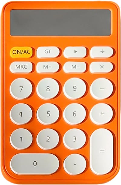 longziming -Mini Zakrekenmachine met Grote Knoppen - Compacte Rekenmachine met Antislip - Pocket Calculator - Oranje Calculator voor School en Kantoor