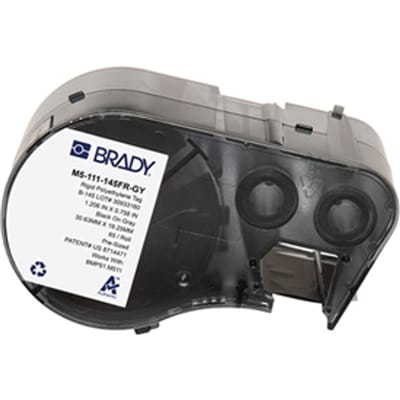 Brady M5-111-145FR-GY polyethyleen labels zwart op grijs | 19,05 mm x 30,63 mm (origineel)