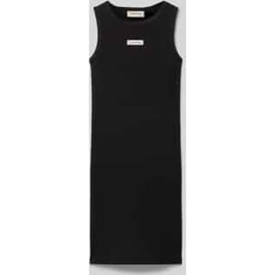 Jurk in riblook met labelstitching