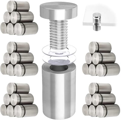 longziming -Roestvrijstalen Afstandsschroeven 30 Stuks – 20 mm Lengte, 12 mm Diameter – Sterk & Stabiel – Voor Glas, Borden en Foto’s