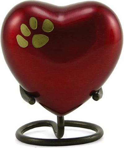 Urnencenter© Crimson Odyssey Paws Dieren Hartjes Urn - - Mini urn - Urn Hond - Urn Kat - Deelbewaring - 50ml