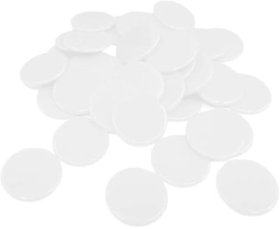 Dailygoods- Pokerchips 100 stuks - Blank Plastic - 19mm/0,75 inch - Voor Texas Hold Em - Kaartspellen - Lichtgewicht, ideaal voor wiskunde leren - Speelchips