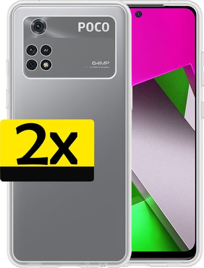 Hoesje - 2 Stuks - Geschikt voor Xiaomi Poco X4 Pro 5G - Sterk & Shockproof - Case Siliconen - Back Cover - Telefoon Hoes - Telefoonhoesjes - Transparant