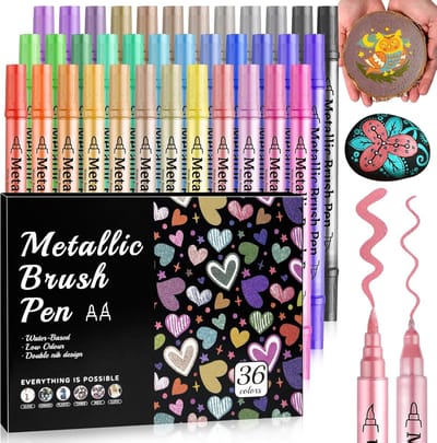 Alcohol Markers - Acrylverf Stiften - Metallic Kleuren - Dubbelzijdige Tip - Sneldrogend - Voor Creatieve Projecten