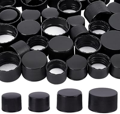 Dailygoods- Schroefdoppen 56 Stuks - Plastic - Met Schuimvoering - 4 Maten - Binnendiameter 18/24/28 mm - Platte Ronde Doppen - Flesdoppen