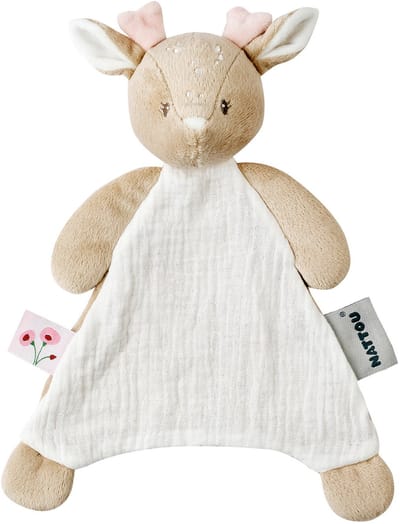 Nattou FanFan Baby Knuffeldoekje - 25 x 20 cm - Doudou hertje - Baby Cadeau - Beige