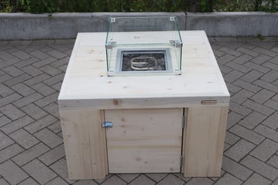 Vuurtafel Eagle Terrasverwarmer Nieuw, Blank steigerhout 80x80x50cm