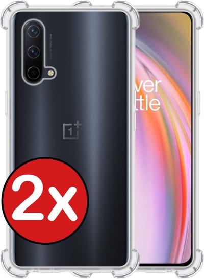 Hoesje - 2 Stuks - Geschikt voor OnePlus Nord CE - Sterk & Shockproof - Back Cover - Siliconen Case - Telefoon Hoes Shock Proof - Telefoonhoes - Transparant