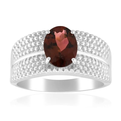 Cavill - Zilveren ring - 925 Sterling zilver gerhodineerd - Ouro Fino rubeliet 1,037 ct ovaal slijpsel - Elegante bolvormige damesring 22x19 mm