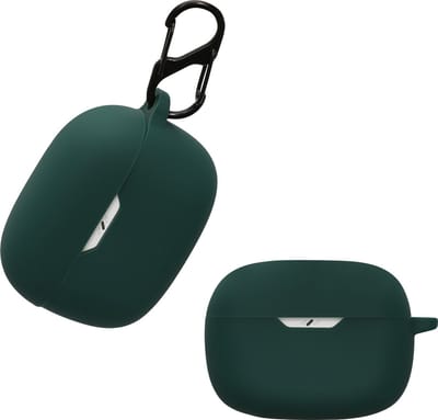 kwmobile Hoes geschikt voor JBL Wave Beam / Beam 2 / Wave 200TWS - Siliconen cover voor oordopjes in donkergroen