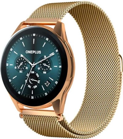 Shop4 - Bandje voor OnePlus Watch - Metaal Goud