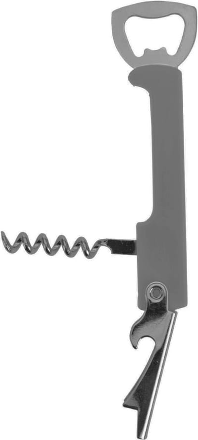 Excellent Houseware flesopener/kurkentrekker - kelnersmes - donkergrijs - 12 cm