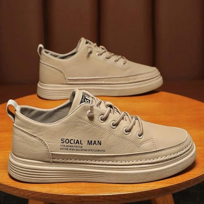 Baskets Décontractées pour Homme Baskets de Créateur Chaussures d'Extérieur Confortables en Cuir Été Chaussures Épaisses Polyvalentes Tenis Masculino 39 orange