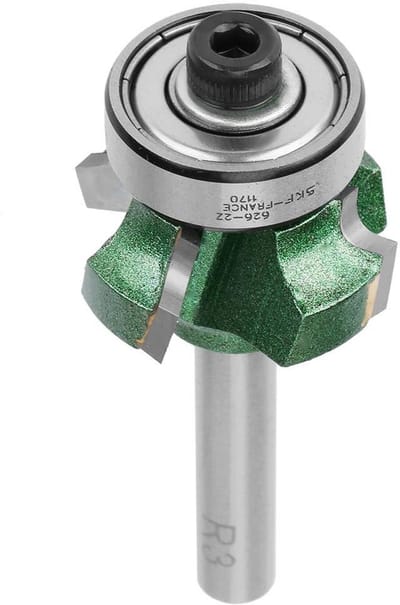 Randtrimmer frees - Houtbewerking bit - Rand afwerken - Vier tanden - 1/4 inch schacht - Zilver