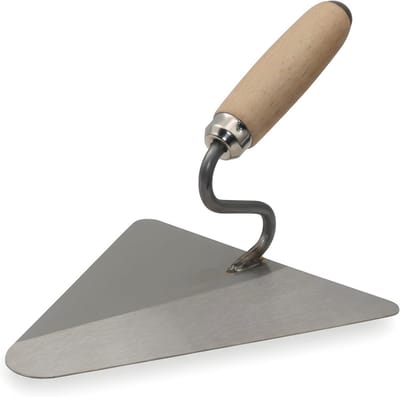 Driehoekige Metseltroffel 200 x 190 mm met S-hals en Roestvrij Stalen Blad