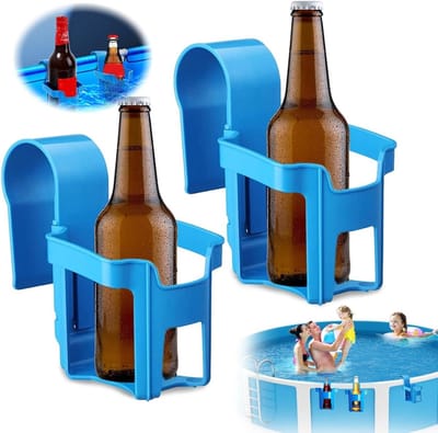 Multifunctionele Drinkhouder voor Zwembadrand - Set van 2, Geschikt voor de meeste Zwembaden, Ideaal voor Drankjes en Snacks