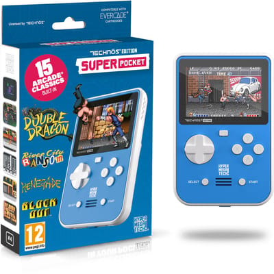 Technos - Super Pocket gaming handheld - 15 games - USB-C opladen - 5-uur speeltijd