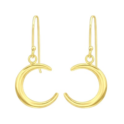 Montebello Oorbellen Dolly Gold - 925 Zilver E-Coating - Maan - 12x23mm