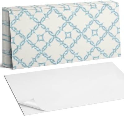 Coloray Plaktegels - Verweven patronen in een raster Zelfklevende Wandtegels - 40 cm x 20 cm - Turkoois Plaktegels - 10 stuks - Rechthoek PVC Tegels - Plaktegels Badkamer - Vloertegels Zelfklevend - Vinyl Tegels Zelfklevend - Portugese Tegels
