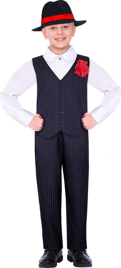 Amscan Kinderkostuum Gangster Jongens Polyester Zwart Maat 4-6 Jaar
