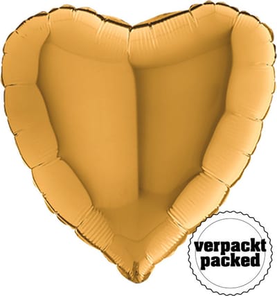 Grabo - Folieballon hartvorm Goud - (90 cm)