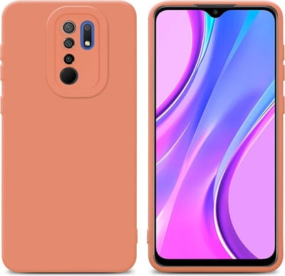 Cadorabo Hoesje geschikt voor Xiaomi RedMi 9 in FLUID LICHT ORANJE - Beschermhoes gemaakt van flexibel TPU silicone Cover Fluid Case